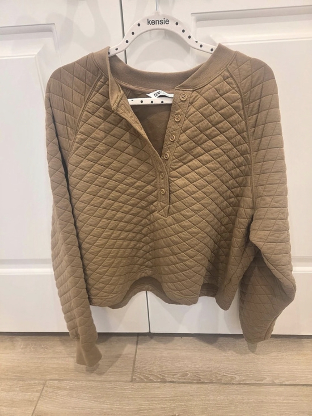 Quilted Sweater in Brown Like New